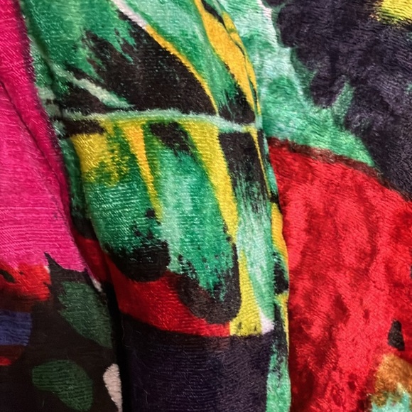 Talk Of America Vintage 80’s velour insulated jacket with beads zippers OS - Picture 7 of 17